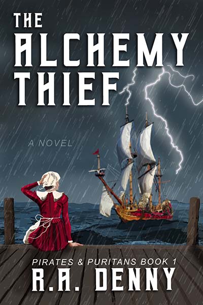 Cover for historical fiction novel The Alchemy Thief by RA Denny
