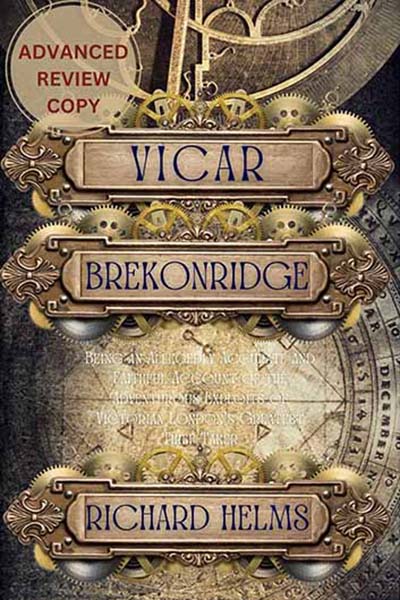 Cover for historical mystery novel The Vicar Brekonridge by Richard Helms