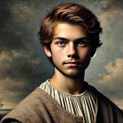 Imagined portrait of the young Francis Drake, protagonist of the historical fiction novel Sic Parvis Magna.